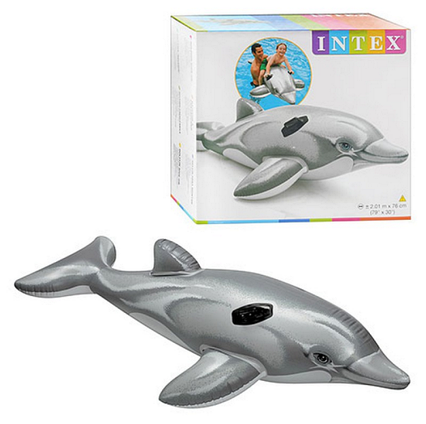 Надувний "Дельфін". Надувна іграшка для плавання.Надувний пліт дитячий. Надувний дитячий пліт INTEX.