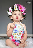 Купальник "Троянди" для дівчинки. 4-5; 5-6 років, фото 2
