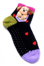 Жіночі шкарпетки тапочки з аплікацією 3-Д, фото 1