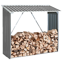 Накриття для дров металеве сіре з білим