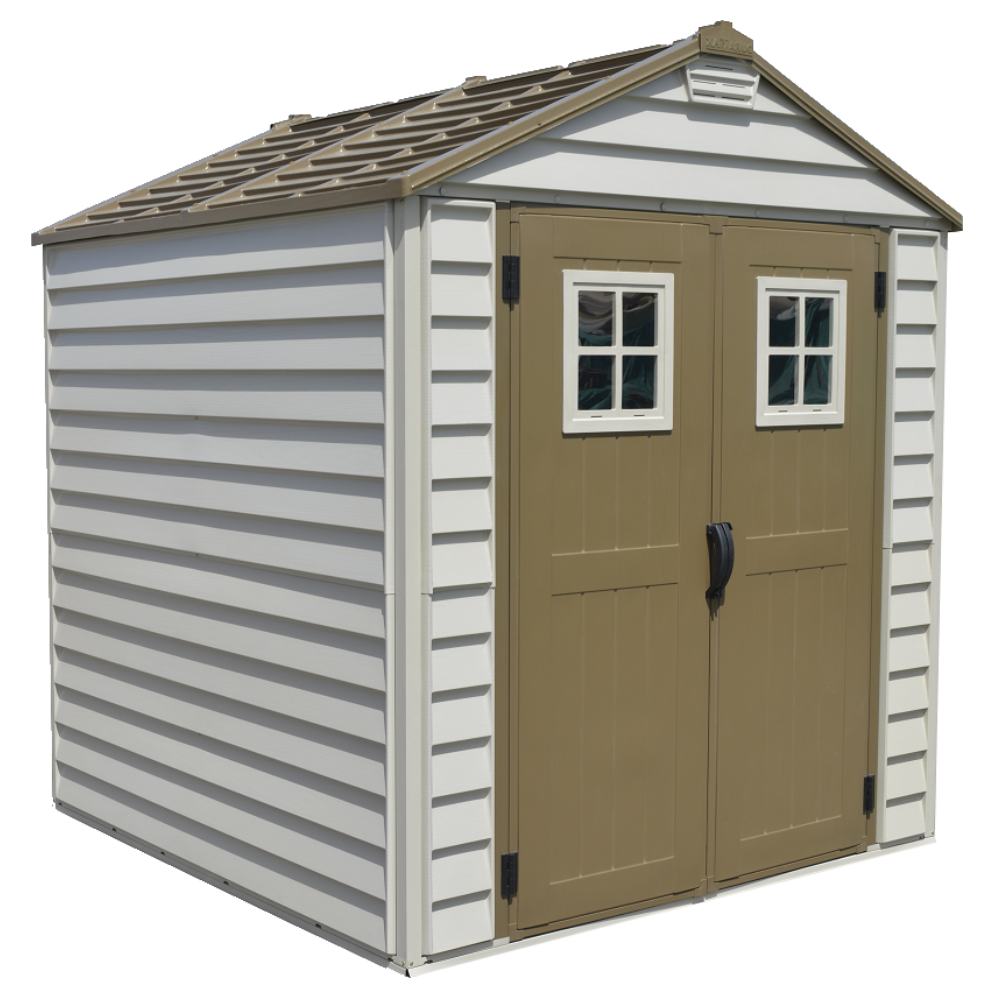 Сарай пластиковий Storemax 209x206x234 см слонова кістка, коричневий дах