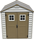 Сарай пластиковий Storemax 209x206x234 см слонова кістка, коричневий дах, фото 11