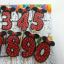 Свічка святкова для торта " Мінні Маус" цифри 3,4,5,6,7,8,9,0, фото 3