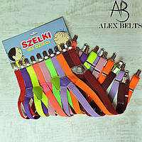 Підтяжки дитячі Y-образні однотонні на планшеті для дівчинки 25 мм