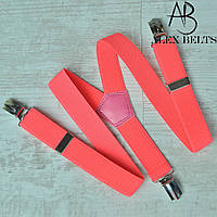 Підтяжки дитячі Y-образні однотонні (яскраво-рожеві) унісекс 