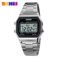 Часы мужские электронные Skmei (Скмей) 1123 Old School Серебристые ( код: IBW118S )