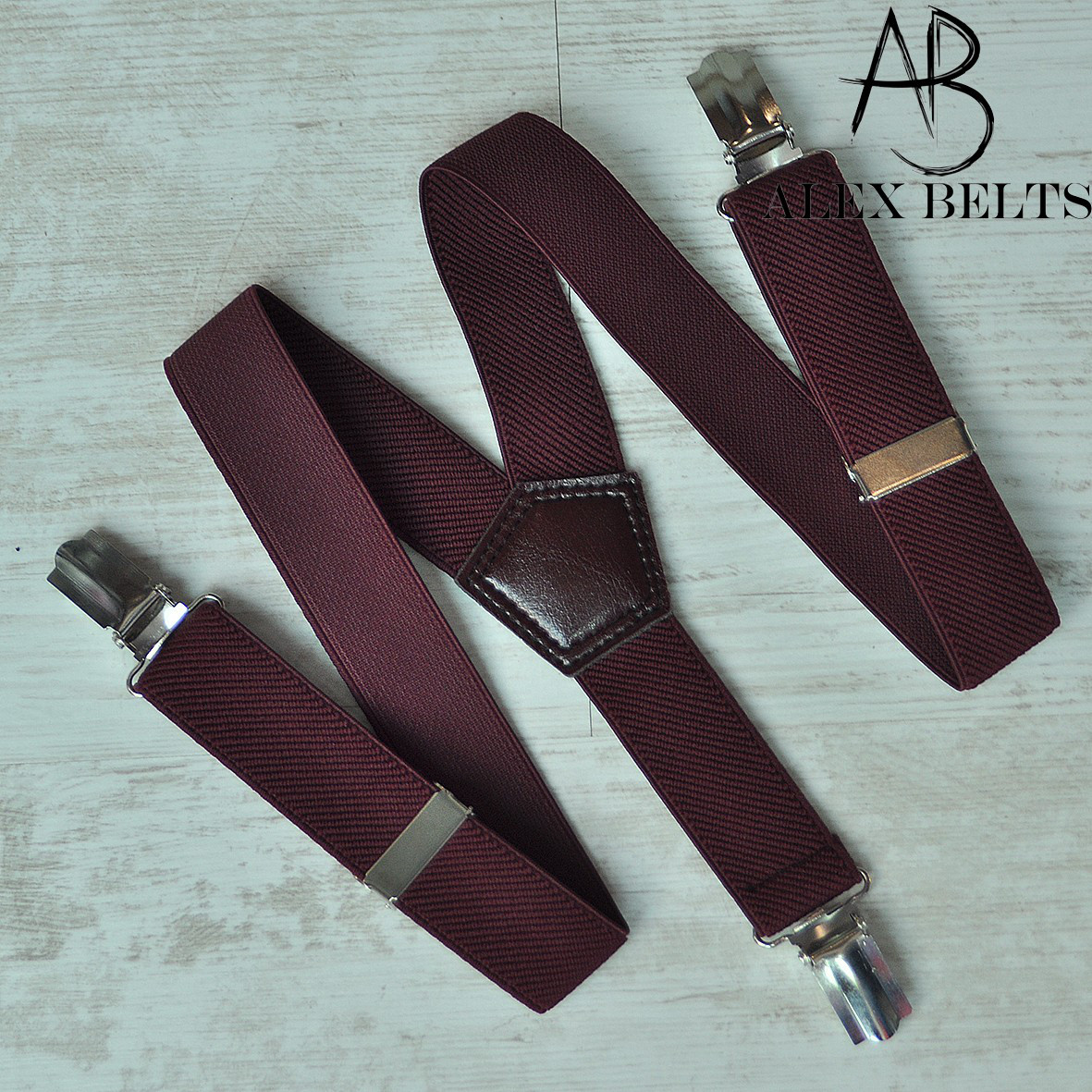 Підтяжки дитячі Y-образні однотонні (темний-бордові ) унісекс