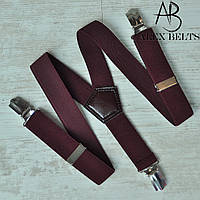 Підтяжки дитячі Y-образні однотонні (темний-бордові ) унісекс 