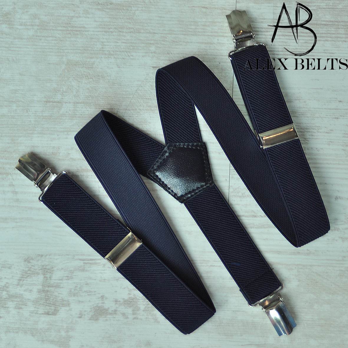 Підтяжки дитячі Y-образні однотонні (темно-сині ) унісекс