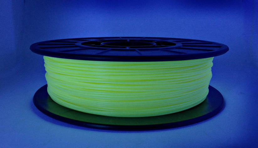 Нитка ABS-X (АБС-X) пластик для 3D принтера, Жовтий флюр, світловідбивний (1.75 мм/0.5 кг), фото 2