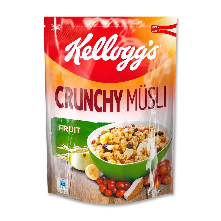 Мюсли овсяные Kelloggs Crunchy Müsli Frucht с фруктами, 500г - фото 1 - id-p540569343