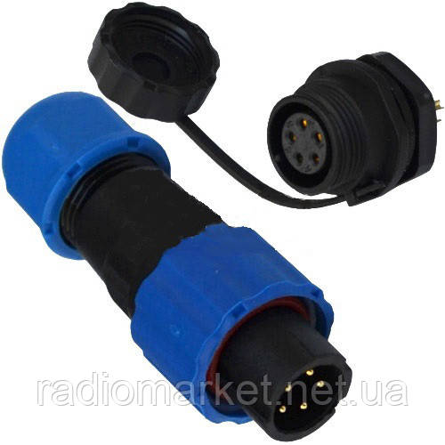 Комплект роз'ємів герметичних SP16-5pin, фото 1