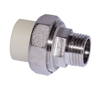 Згін американка 40х1 1/4" РН поліпропіленовий (Україна) латунь, фото 1