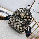 Рюкзак жіночий c паєтками Ромбики (чорний), фото 2