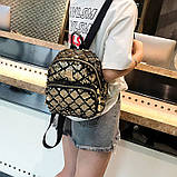 Рюкзак жіночий c паєтками Ромбики (чорний), фото 4