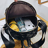 Рюкзак жіночий c паєтками Ромбики (чорний), фото 7