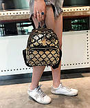 Рюкзак жіночий c паєтками Ромбики (чорний), фото 3