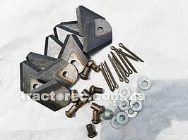 Комплект кованих ножів 10 шт хорошої якості для роторних косарок мотоблока, мототрактора, мінітрактор