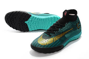 Футбольні стоноги Nike Mercurial SuperflyX VI Elite CR7 TF Clear Jade/Metallic Vivid Gold/Black