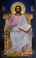 Икона Господь Вседержитель на троне. Олеография. Размер 175*290