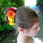 Шпильки для волосся з квіткою з фоамирана ручної роботи "Кульбаба", фото 4