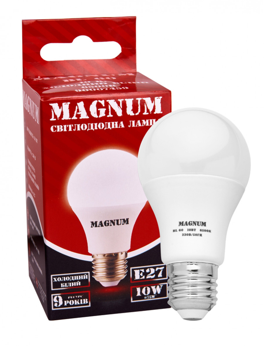 Лампа світлодіодна MAGNUM BL 60 10Вт 6500K 220В E27, фото 1