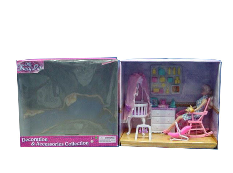 Меблі для ляльки Gloria 9929GB для дитячої,колиска,комод,крісло-качалка,аксесс,в коробці 37*18*33