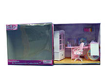 Меблі для ляльки Gloria 24018GB для офісу,комп,письмових заяв від громадян, стіл,стілець,полиця,шафа,аксесс,в