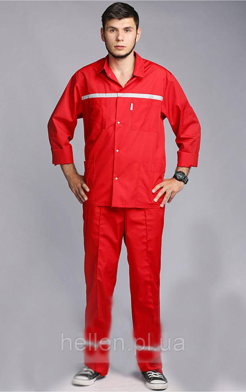 Костюм котоновий чоловічий червоний для швидкої допомоги, 56