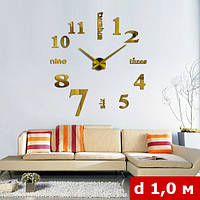 3D-годинник Timelike 1 м великий настінний Написи-G золотистий