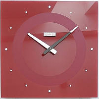 Необычные настенные часы 40х40 см SPG LUX с камнями красные [Стекло, Открытые]