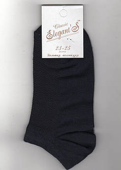 Шкарпетки жіночі короткі бавовна з сіткою Елегант, 23-25 розмір, темно-сині, 01716