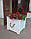 Ящик для квітів ДРЕВОДЕЛЯ "Софія" 43х43х43см Білий (030106), фото 6