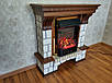 Фронтальний каминокомплект Fireplace Лондон Білий + Горіх ефект мерехтливих дров зі звуком і обігрівом, фото 3