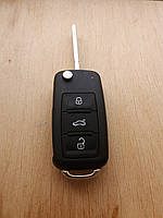 Корпус выкидного автоключа для Фольксваген (Volkswagen)с 2010 года, 3 - кнопки