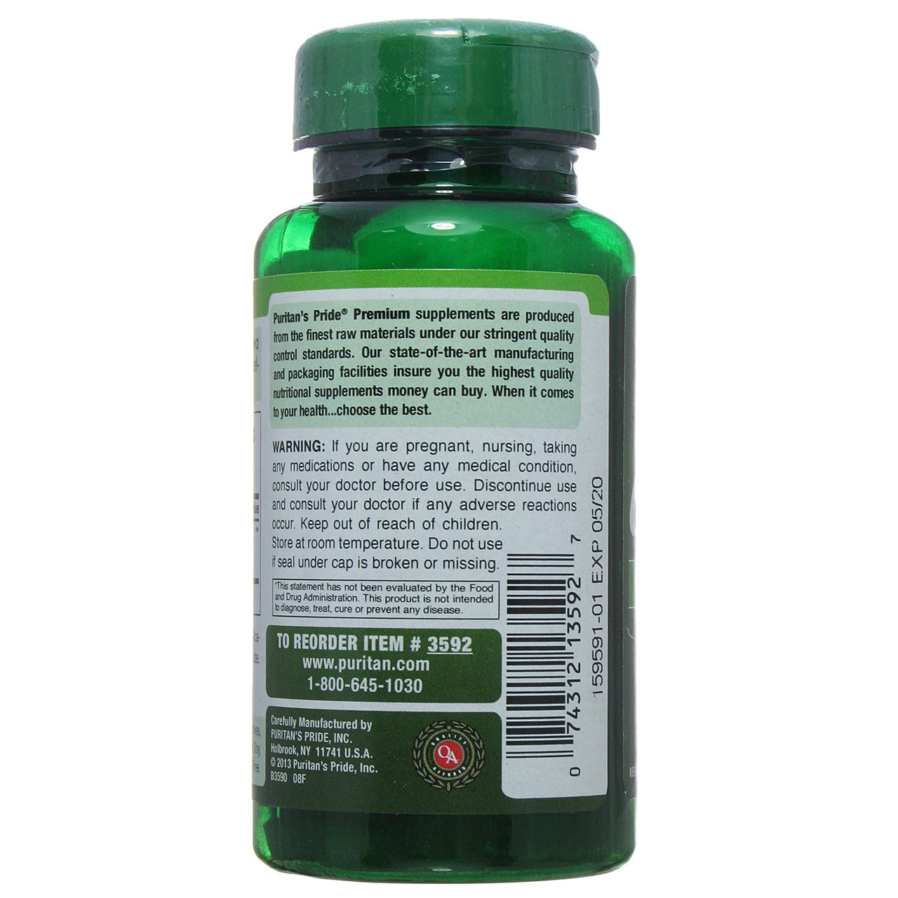 Хлорелла, Natural Chlorella, Puritan's Pride, 500 мг, 120 таблеток