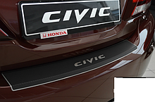 Накладка на бампер с загибом Honda Civic IX 4D FL 2013- карбон