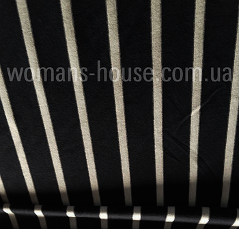 Трикотаж віскоза принт смужка 18 мм. (Чорний із білим)