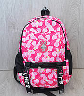 Школьный рюкзак для девочек с накаткой зайка, ассортимент цветов