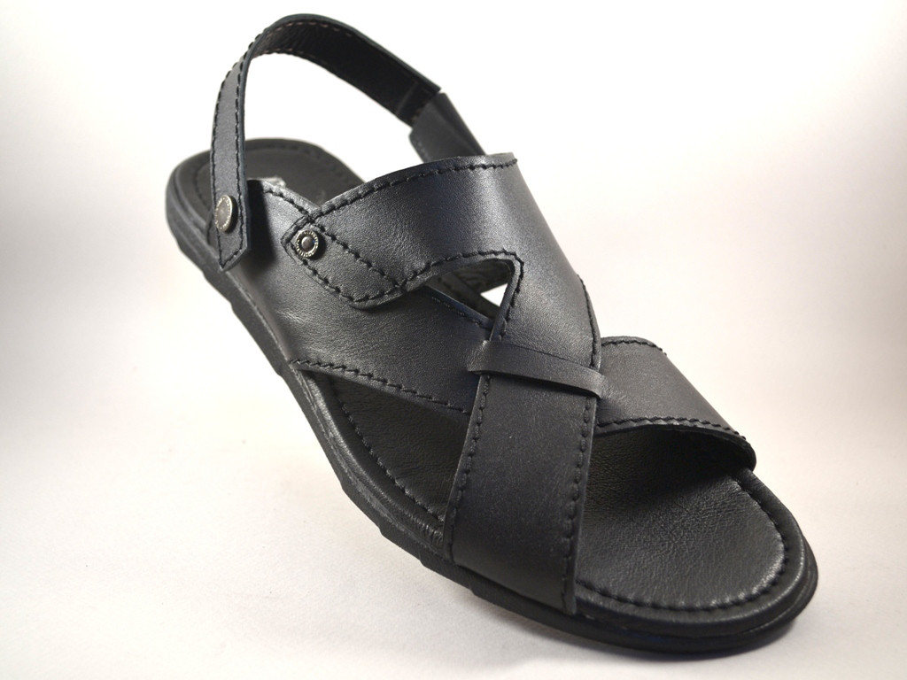 Сандалі босоніжки чоловічі шкіряні чорні Rosso Avangard Sandals Bertal