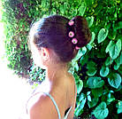Шпильки для волосся з квітами ручної роботи "Ранункулюс Бордовий", фото 2
