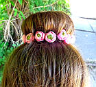 Шпильки для волосся з квітами ручної роботи "Ранункулюс Бордовий", фото 3
