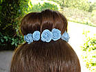 Шпильки для волосся з квітами ручної роботи "Трояндочки Індіго", фото 4