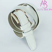 Ремінь жіночий вузький на шпенику (білий) лак 25 мм-купити гуртом в Одесі