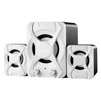 USB колонки для ПК комп'ютерні колонки 2.1 YIDO YD-XSD-2 White