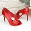 Жіночі лакові босоніжки на шпильці, колір червоний. 37 розмір, фото 2