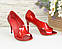 Жіночі лакові босоніжки на шпильці, колір червоний. 37 розмір, фото 4