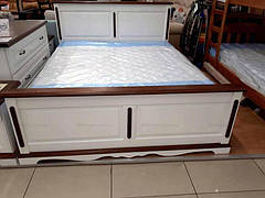 Ліжко двоспальне дерев'яне Жизель 160х200 RoomerIN , колір білий + горіх