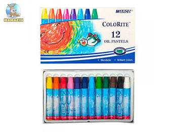 Пастель художня масляна, 12 кольорів, "Bright&Smooth" 1100OP-12CB G-Rich