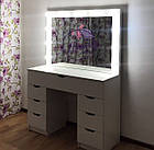 Стіл для макіяжу з підсвіткою, білий, фото 2